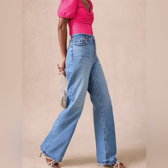 EUC, Loft The Wide Leg Jean, Dark Denim, High Rise, Full Length, SZ 14, 31.5” IS - Picture 2 of 13